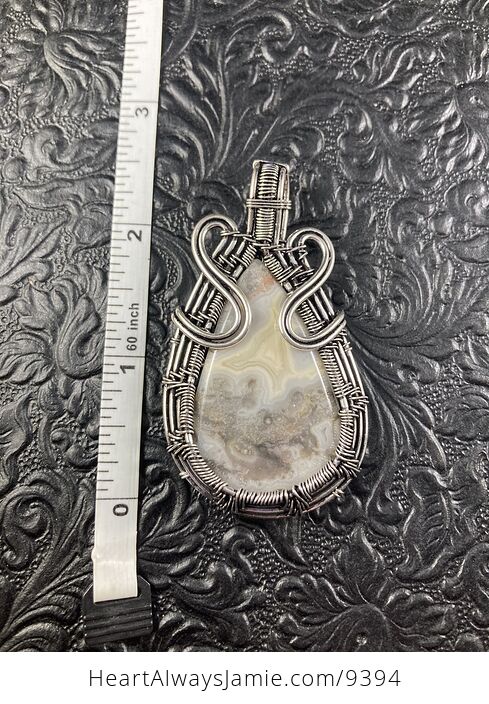 Wire Wrapped Crazy Lace Agate Crystal Stone Jewelry Pendant - #909vAc2b94w-2