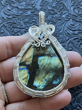 Wire Wrapped Labradorite Crystal Stone Jewelry Pendant #dZlaAwRB0Dk