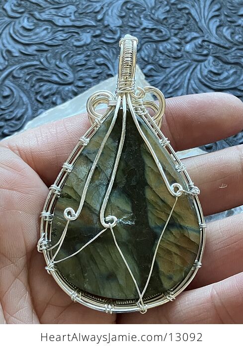 Wire Wrapped Labradorite Crystal Stone Jewelry Pendant - #dZlaAwRB0Dk-4