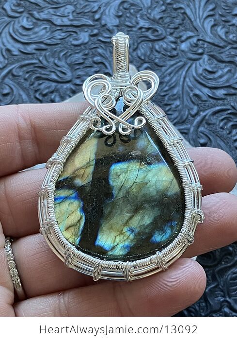 Wire Wrapped Labradorite Crystal Stone Jewelry Pendant - #dZlaAwRB0Dk-1