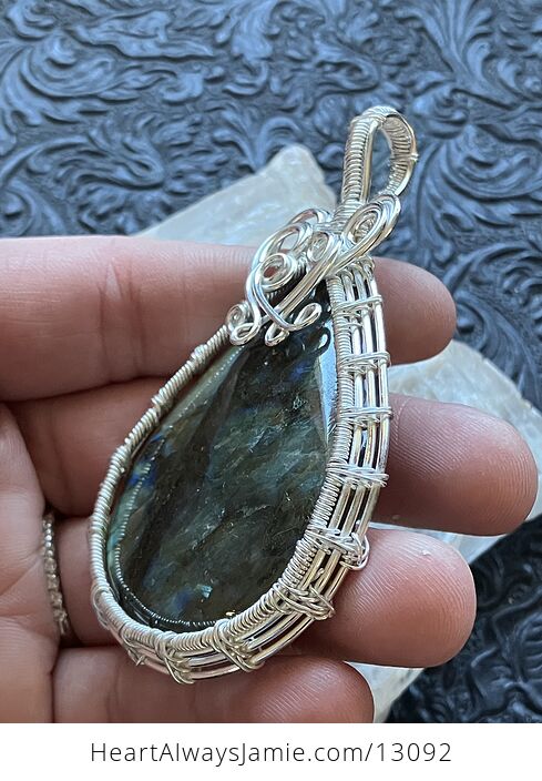 Wire Wrapped Labradorite Crystal Stone Jewelry Pendant - #dZlaAwRB0Dk-3