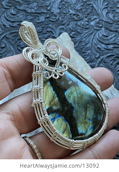 Wire Wrapped Labradorite Crystal Stone Jewelry Pendant - #dZlaAwRB0Dk-2