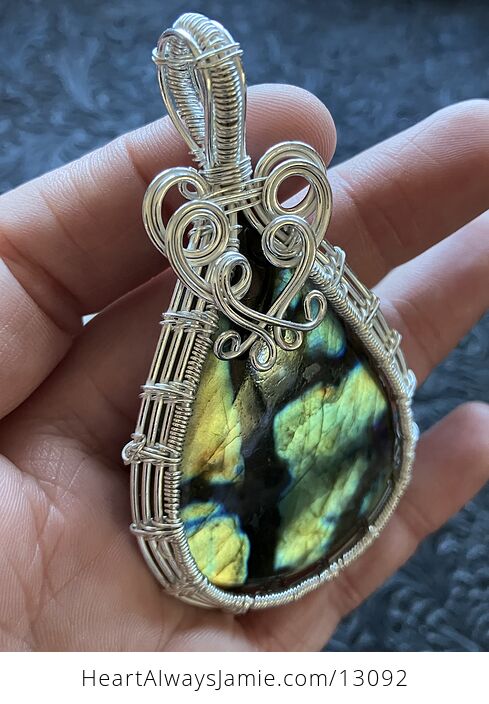 Wire Wrapped Labradorite Crystal Stone Jewelry Pendant - #dZlaAwRB0Dk-9