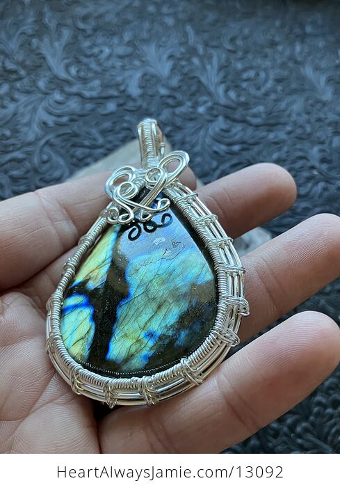 Wire Wrapped Labradorite Crystal Stone Jewelry Pendant - #dZlaAwRB0Dk-10