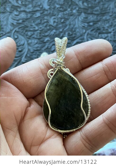 Wire Wrapped Labradorite Pendant Stone Crystal Jewelry - #UrWoDwiKHe0-4