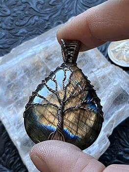 Wire Wrapped Labradorite Tree of Life Crystal Stone Jewelry Pendant #Vhh42jO2NoU