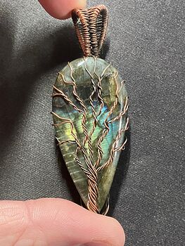 Wire Wrapped Labradorite Tree of Life Crystal Stone Jewelry Pendant #jm3h0HFe9Oo