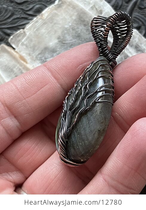 Wire Wrapped Labradorite Tree of Life Crystal Stone Jewelry Pendant - #ZFkle3r1Fws-3