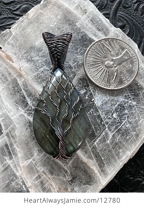 Wire Wrapped Labradorite Tree of Life Crystal Stone Jewelry Pendant - #ZFkle3r1Fws-7