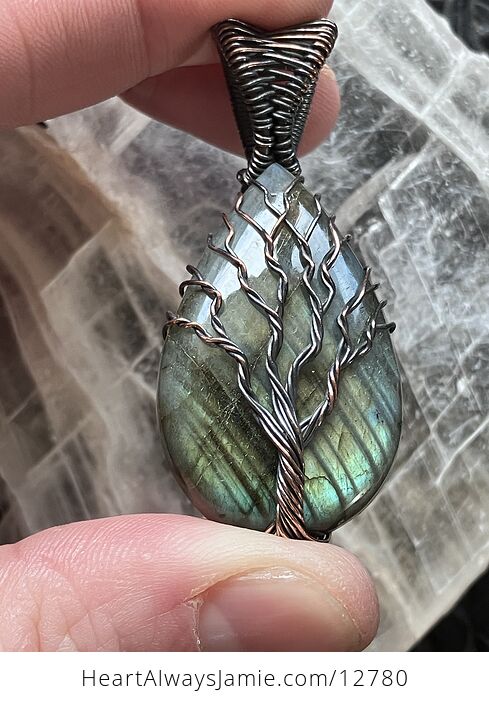 Wire Wrapped Labradorite Tree of Life Crystal Stone Jewelry Pendant - #ZFkle3r1Fws-1