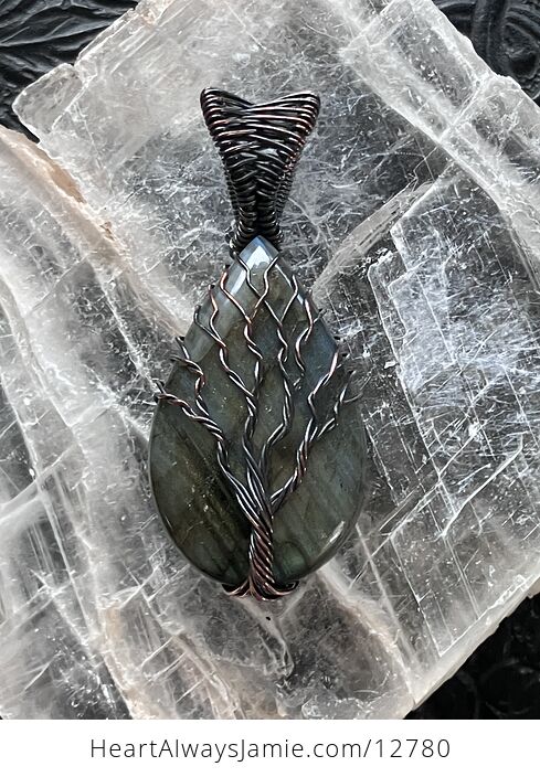 Wire Wrapped Labradorite Tree of Life Crystal Stone Jewelry Pendant - #ZFkle3r1Fws-6