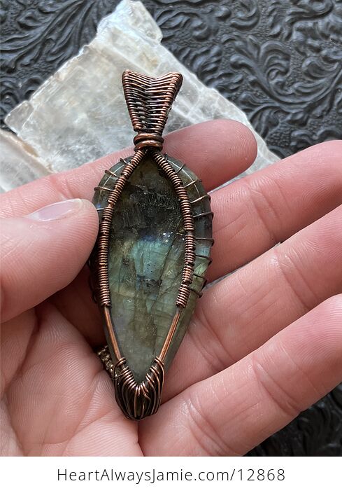 Wire Wrapped Labradorite Tree of Life Crystal Stone Jewelry Pendant - #jm3h0HFe9Oo-9