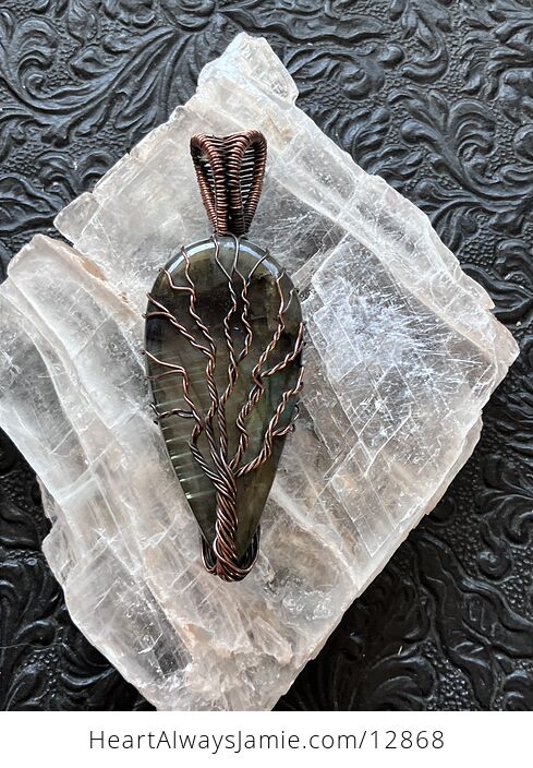 Wire Wrapped Labradorite Tree of Life Crystal Stone Jewelry Pendant - #jm3h0HFe9Oo-12