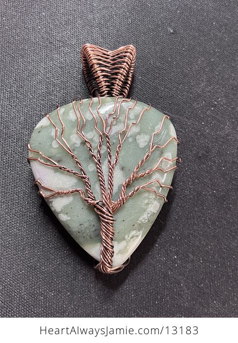 Wire Wrapped Lucky Jade Tree of Life Crystal Stone Jewelry Pendant - #jNlyVHX9yVg-13