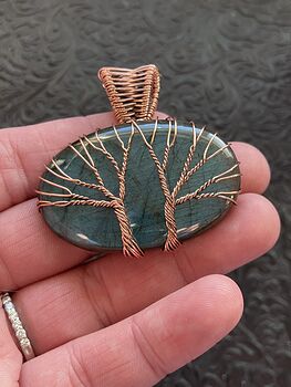 Wire Wrapped Tree of Life Labradorite Crystal Stone Jewelry Pendant #F2QOSLFU5Kw