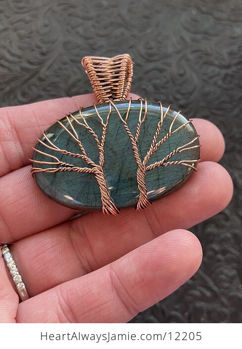 Wire Wrapped Tree of Life Labradorite Crystal Stone Jewelry Pendant - #F2QOSLFU5Kw-1