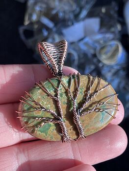 Wire Wrapped Tree of Life Rainforest Jasper Rhyolite Crystal Stone Jewelry Pendant #SUqPEQfGPWE