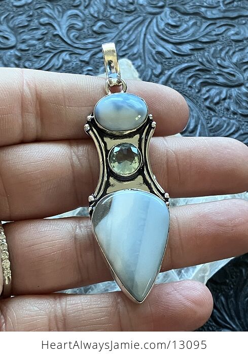 Witchy Blue Opal and Faceted Topaz Pendant Crystal Stone Jewelry - #p07BtxklrLA-3