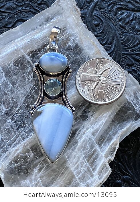 Witchy Blue Opal and Faceted Topaz Pendant Crystal Stone Jewelry - #p07BtxklrLA-2