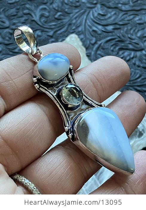 Witchy Blue Opal and Faceted Topaz Pendant Crystal Stone Jewelry - #p07BtxklrLA-4