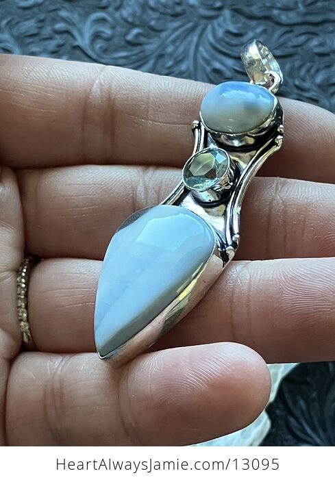 Witchy Blue Opal and Faceted Topaz Pendant Crystal Stone Jewelry - #p07BtxklrLA-5