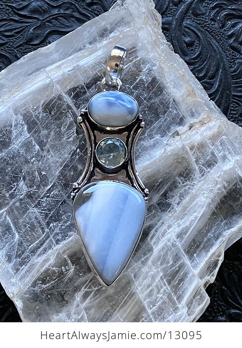 Witchy Blue Opal and Faceted Topaz Pendant Crystal Stone Jewelry - #p07BtxklrLA-1