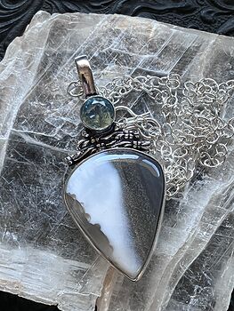 Witchy Blue Topaz and Owyhee Opal Crystal Stone Jewelry Pendant Necklace #SqHr8AJ7cv4