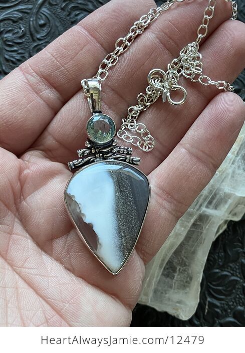 Witchy Blue Topaz and Owyhee Opal Crystal Stone Jewelry Pendant Necklace - #SqHr8AJ7cv4-2