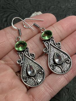 Witchy Fantasy Fairy Core Styled Peridot and Topaz Earrings Stone Crystal Jewelry #2xRoF89Ltdw