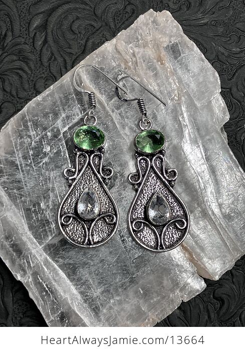 Witchy Fantasy Fairy Core Styled Peridot and Topaz Earrings Stone Crystal Jewelry - #2xRoF89Ltdw-4