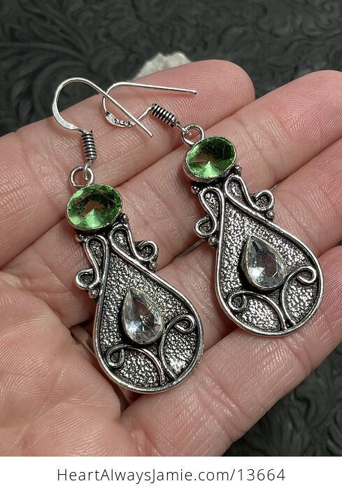 Witchy Fantasy Fairy Core Styled Peridot and Topaz Earrings Stone Crystal Jewelry - #2xRoF89Ltdw-1