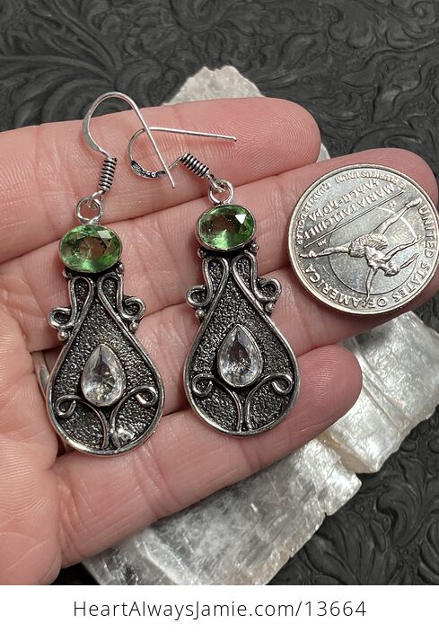 Witchy Fantasy Fairy Core Styled Peridot and Topaz Earrings Stone Crystal Jewelry - #2xRoF89Ltdw-3