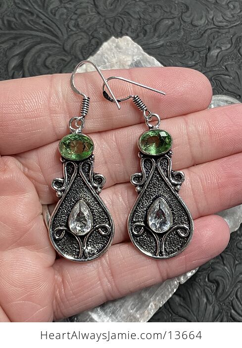 Witchy Fantasy Fairy Core Styled Peridot and Topaz Earrings Stone Crystal Jewelry - #2xRoF89Ltdw-2