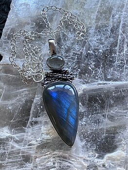 Witchy Labradorite Crystal Stone Jewelry Pendant Necklace #y3nHZZUZuo8