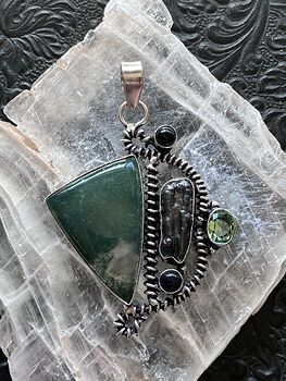 Witchy Moss Agate Biwa Pearl and Green Gem Pendant Stone Jewelry Crystal #huU1F2zpYhM