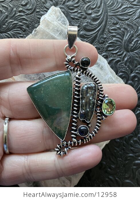 Witchy Moss Agate Biwa Pearl and Green Gem Pendant Stone Jewelry Crystal - #huU1F2zpYhM-5