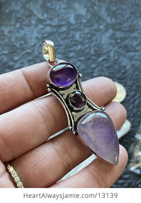 Witchy Purple Amethyst Pendant Stone Crystal Jewelry - #Ggf6DFi8HXg-1