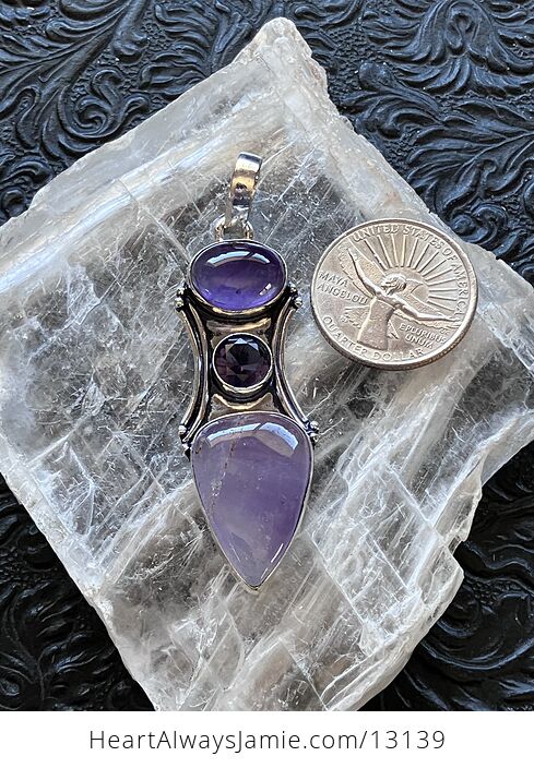 Witchy Purple Amethyst Pendant Stone Crystal Jewelry - #Ggf6DFi8HXg-6