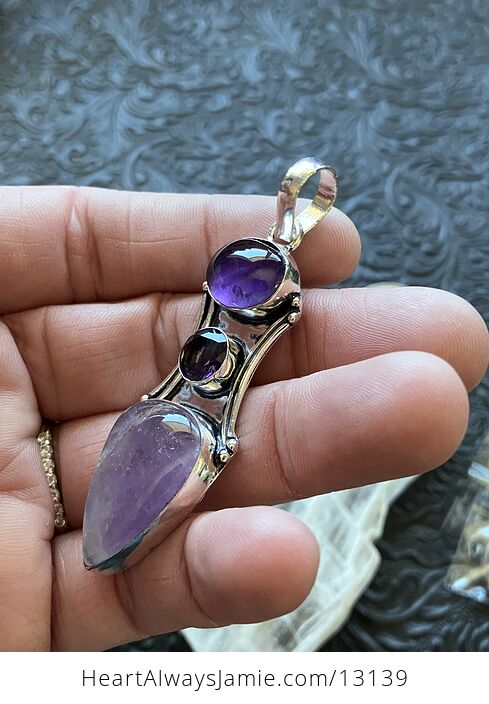 Witchy Purple Amethyst Pendant Stone Crystal Jewelry - #Ggf6DFi8HXg-3