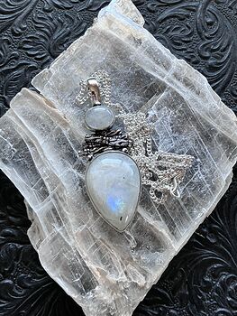 Witchy Rainbow Moonstone Crystal Stone Jewelry Pendant Necklace #d0ksfNddyRc
