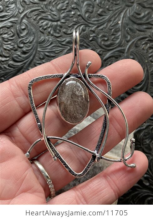 Witchy Rutilated Quartz Crystal Stone Jewelry Pendant - #3vD1JLykMNc-1