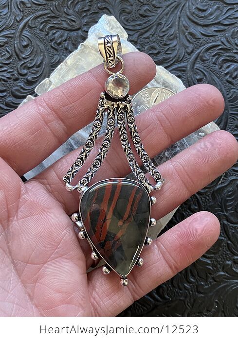 Witchy Setonite African Bloodstone and Topaz Jewelry Pendant Crystal Stone Jewelry - #8rzXGc6JSnA-3