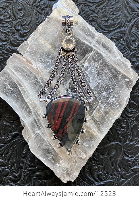 Witchy Setonite African Bloodstone and Topaz Jewelry Pendant Crystal Stone Jewelry - #8rzXGc6JSnA-1