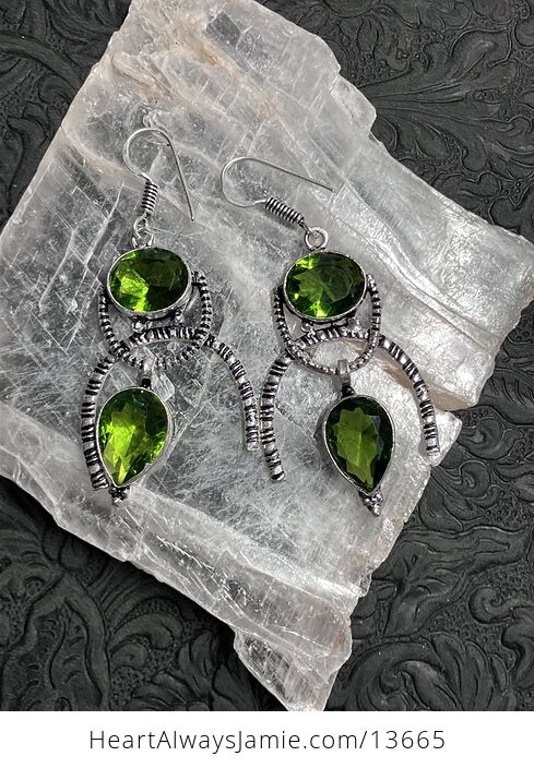 Witchy Styled Peridot and Topaz Earrings Stone Crystal Jewelry - #8r2HehAAMLo-3