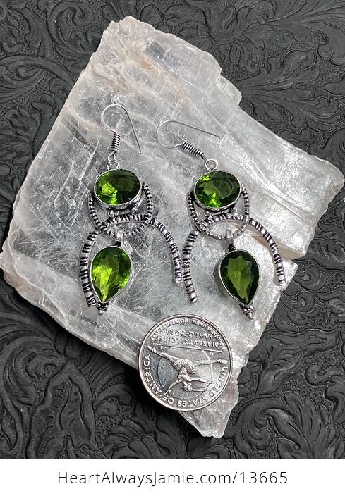 Witchy Styled Peridot and Topaz Earrings Stone Crystal Jewelry - #8r2HehAAMLo-4