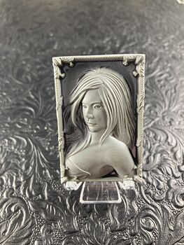 Woman Carved Jasper Stone Pendant Jewelry Mini Art Cabochon #TLGYbnj8aOw