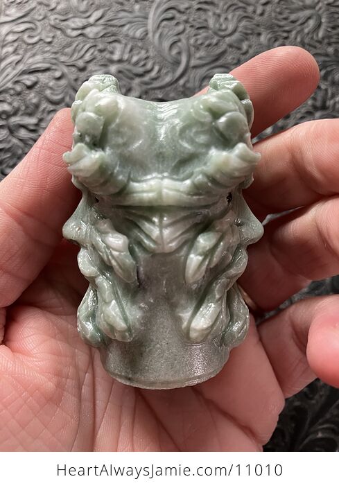 Xiu Yan Jade Crystal Carving of the Green Man or Foliate Head Tree God with Two Faces - #2Ahjd667SKs-4