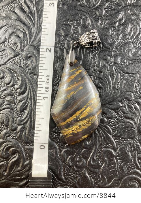 Yellow and Black Tigers Eye Iron Stone Jewelry Crystal Pendant - #h5jhSWpzhSc-6