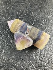 Yellow and Purple Fluorite Crystal Stone Jewelry Pendant and Tower Gift Set for #1E3Gc1eULsw