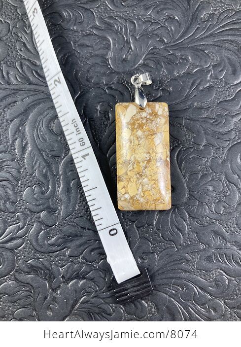 Yellow Beige and Orange Natural Brecciated Mookaite Stone Jewelry Pendant - #YKxsgyBmMYI-3